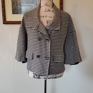 Talbots gray houndstooth jacket